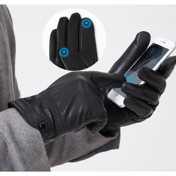 1 par sorte touch screen varme handsker til mænd Haining læder c2f1 | Fyndiq