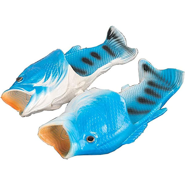 Blå strand kreativa fisk skor unisex EVA duschtofflor sommar