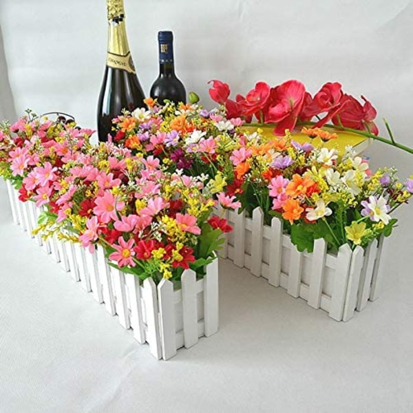 Kunstige potteplanter, blomster kunstig plante gul og hvit