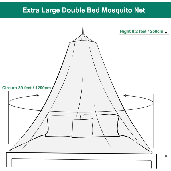 Hvidt myggenet til sengehimmel, stor kuppel hængende seng Ne