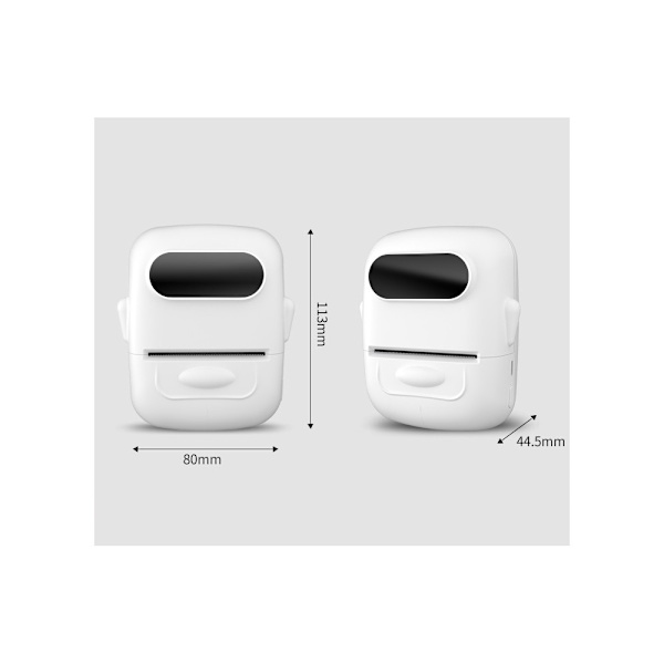 Trådløs hvid stregkodeetiketprinter 1 stk. Mini Bluetooth termisk
