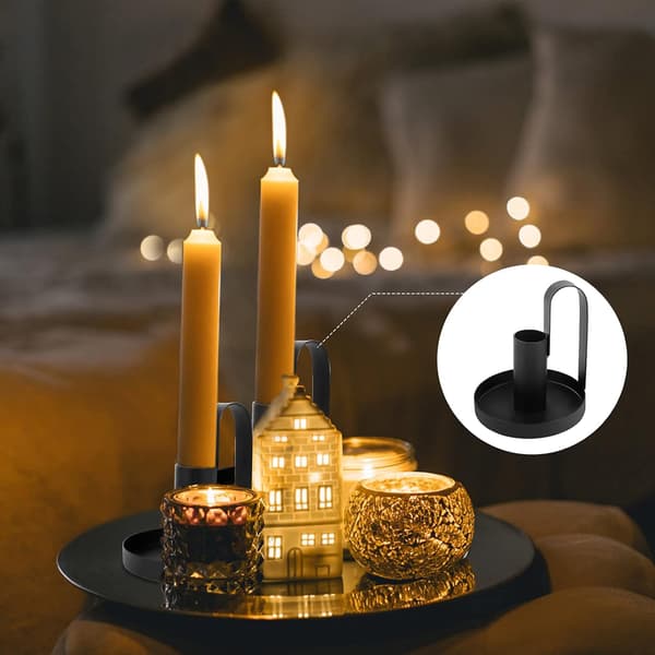 Metalliske lysestaker, 2 stk lysestakeholder julelys H