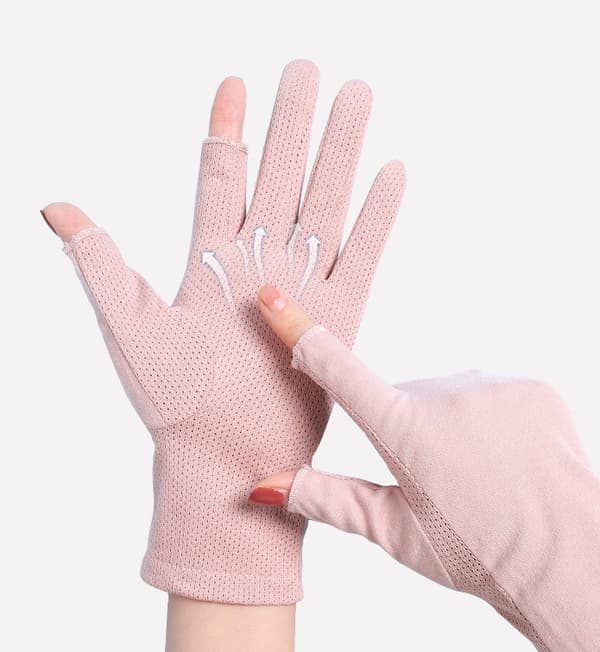 Pink, Dame Solbeskyttelse Sommerhandsker Bomuld Åndbar Touchs