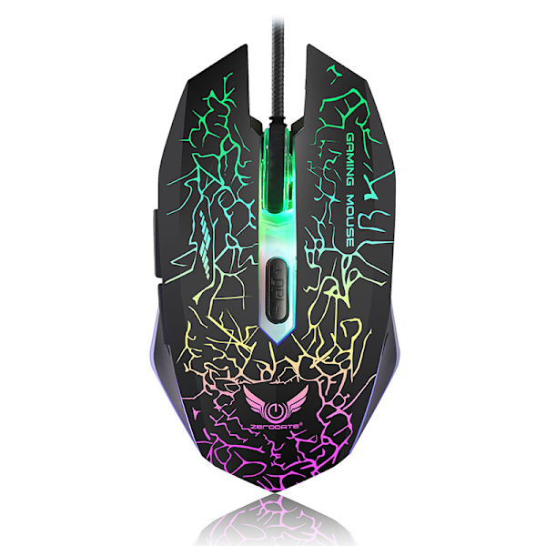 K6 Trådløs Gaming Mus, Oppladbar Stille LED Optisk Co