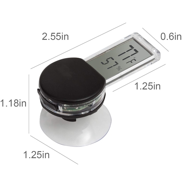 Reptil Terrarium Termometer Hygrometer Digitalt Display Kæledyr Rea