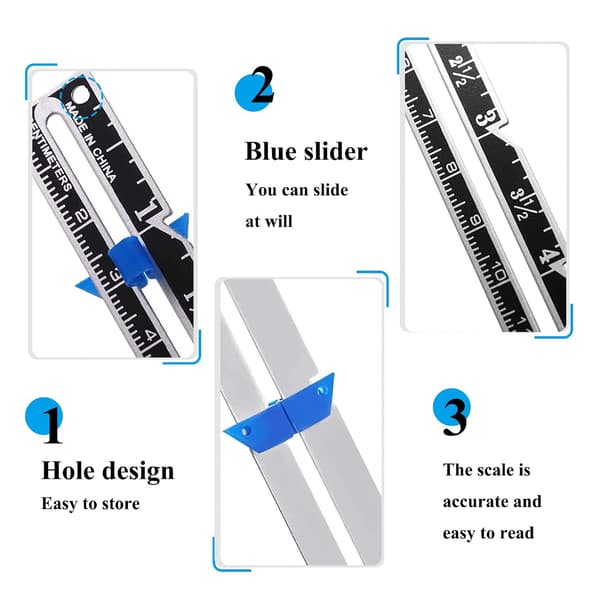 2 stk. Skyvesøm Måleverktøy Metall Skyvesøm Måler