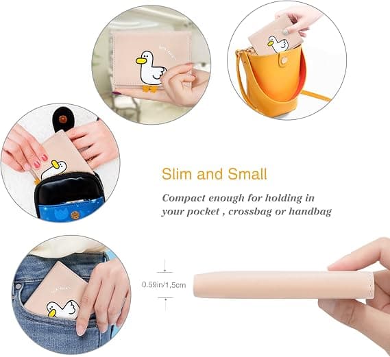 Söt plånbok för kvinnor, läder  Blocking Small Trifold Wallet w