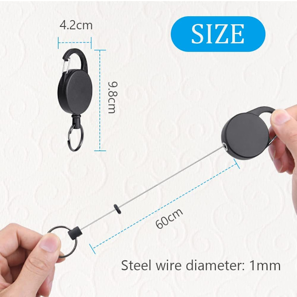 Retractable Key Holder, 2PCS Retractable Key Badge Holder, Key C