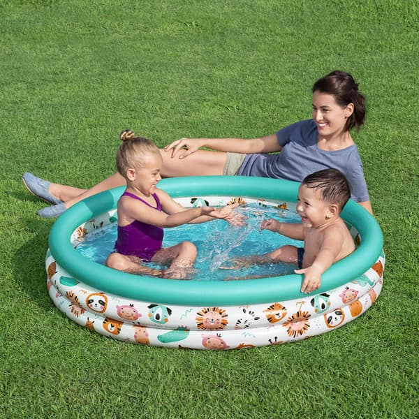 PVC uppblåsbar pool rund plaskpool (122*25CM)