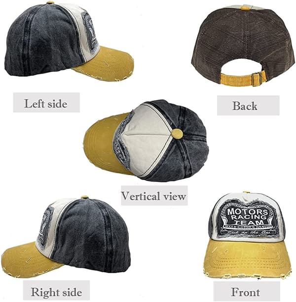 Klassisk Baseball Cap Bomull Vintage Vasket Denim Dad Hat Adjusta