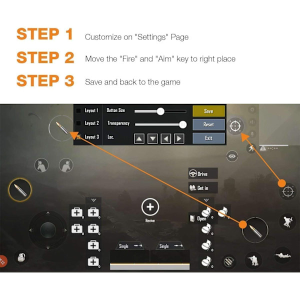 COOBILE Mobiilipeliohjain PUBG Mobile Controller L1R1 M