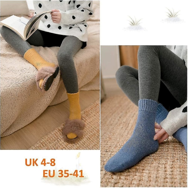 5 par sokker til kvinder i efterår og vinter, plys tykke