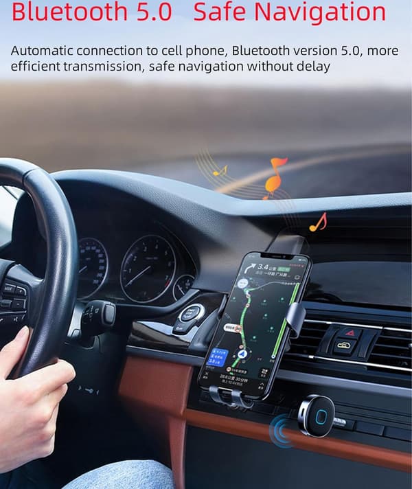 Bærbar 3,5 mm AUX Bluetooth-adapter for bil