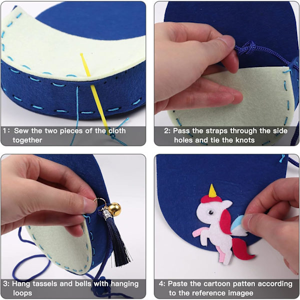 Sykit för barn (Navy Unicorn), DIY-kit för små flickor, Icke