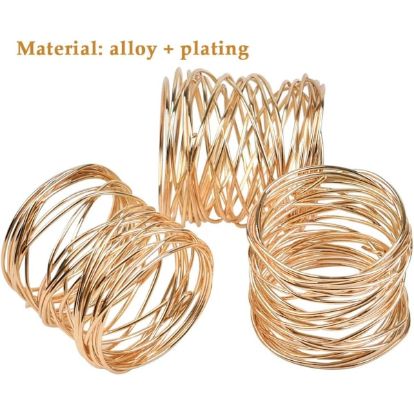 12 stk. Guld Metal Servietringe Mesh Servietringe Sæt Servietholder