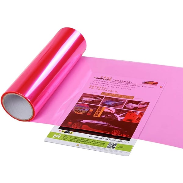 Selvklæbende vinylfilm til tågelygter 30 x 122 cm (Pink) Fog Li