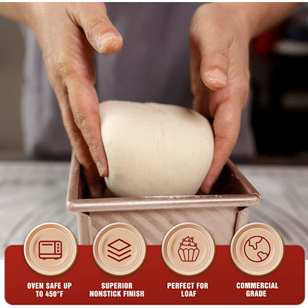 Guldbrødform med låg, 1 lb dejkapacitet Non-Stick bageform f