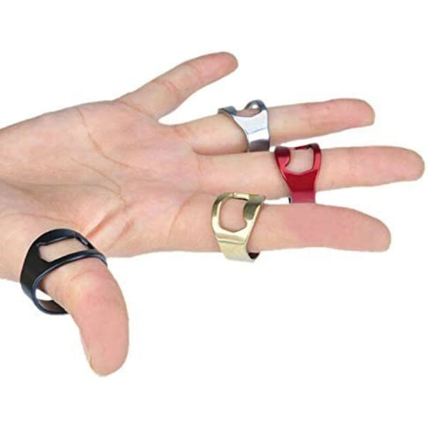 Rostfritt stål öl ring flasköppnare set 22mm (Silver+Black+R