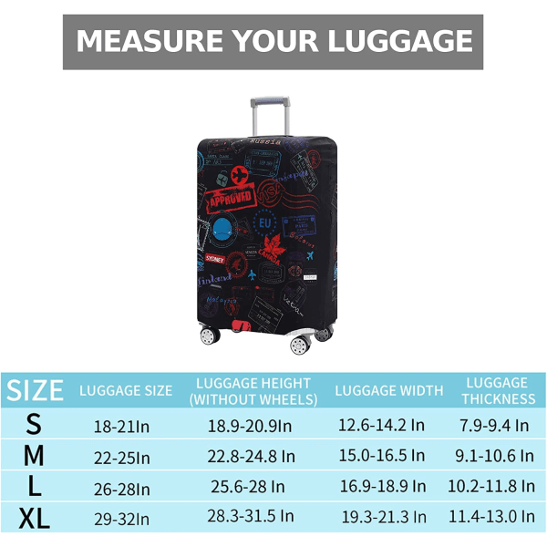 Rejsebagagebetræk Passer til L (26-28 tommer kuffert) Bagage kan vaskes