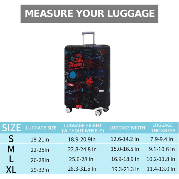 Resväskeöverdrag passar XL (29-32 tum resväska) Tvättbar