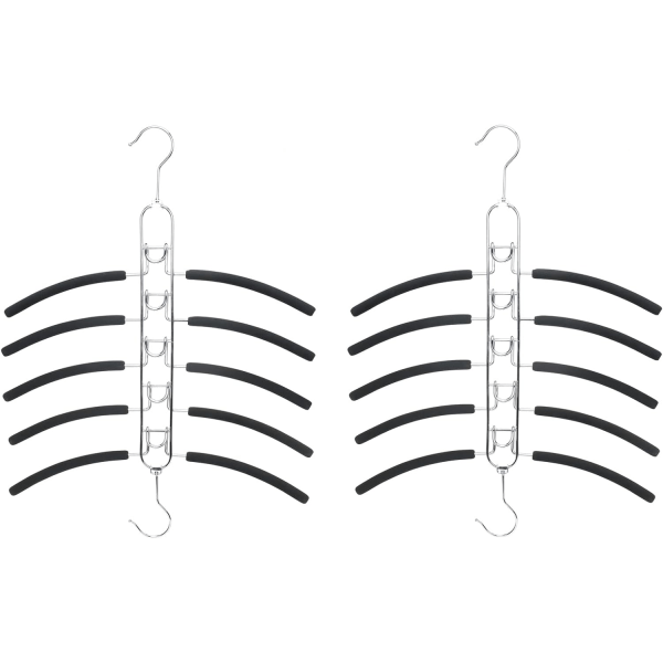 2-pakks metallkleshengere 5 i 1 flerlags kleshengere, multifunksjonell