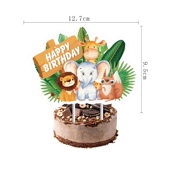 26 stk. Jungle Dyre Dekorationer, Fødselsdagskage Toppers, Cupcake Indsættelse J