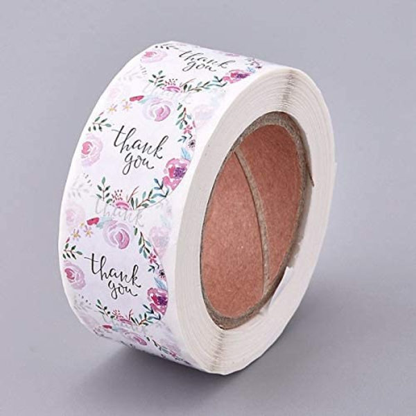 Pink Flowers Tak Stickers, Klæbende Mærkat Etiketter, til En