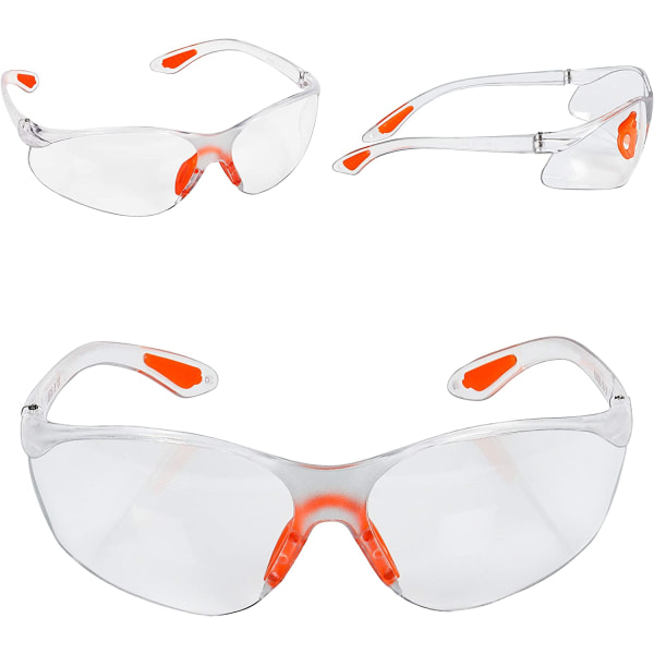 12-pack klara skyddsglasögon - skyddsglasögon med plastlins,