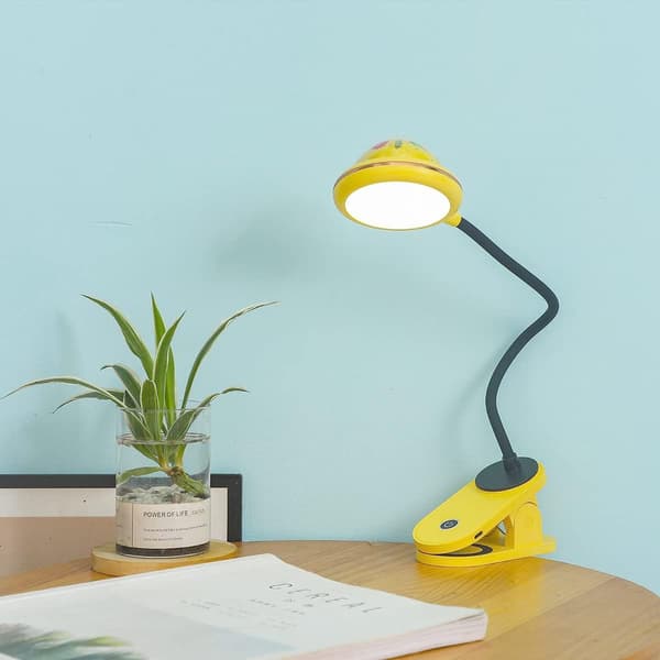 LED-klipslampe til børn, gul, USB-genopladelig læselampe