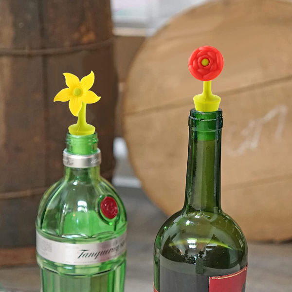 4 kpl silikonista valmistettuja viinitulppia, uudelleenkäytettäviä viinipullon tulppia Ch