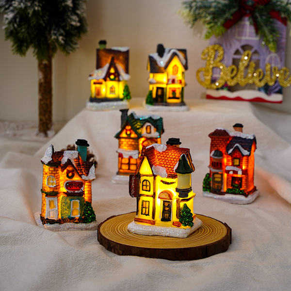 Julepynt Resin Tiny Houses Micro Landscape Resin Hous