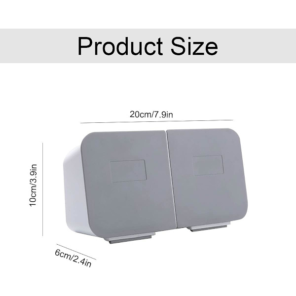 Plastik Bomuldsvat Dispenser - Makeup Organizer - Væghængt F