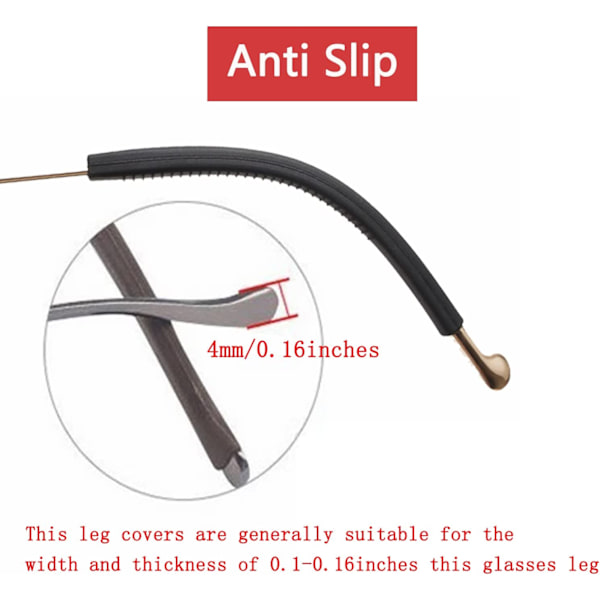 Silikon Anti-Slip Elastiska Komfort Glasögonhållare, Glasögon R