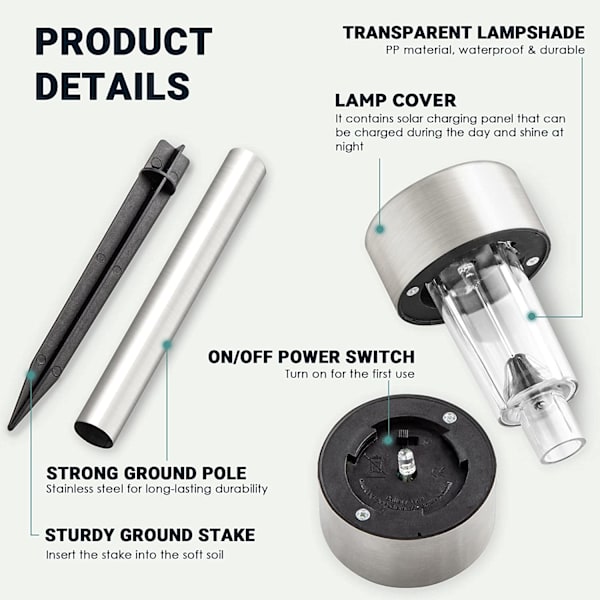 Solcellelamper Udendørs Have LED Lys Landskab/Stilys S