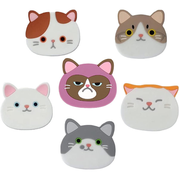 6 st Silikonunderlägg för katt, söta katt-underlägg, katt-underlägg,