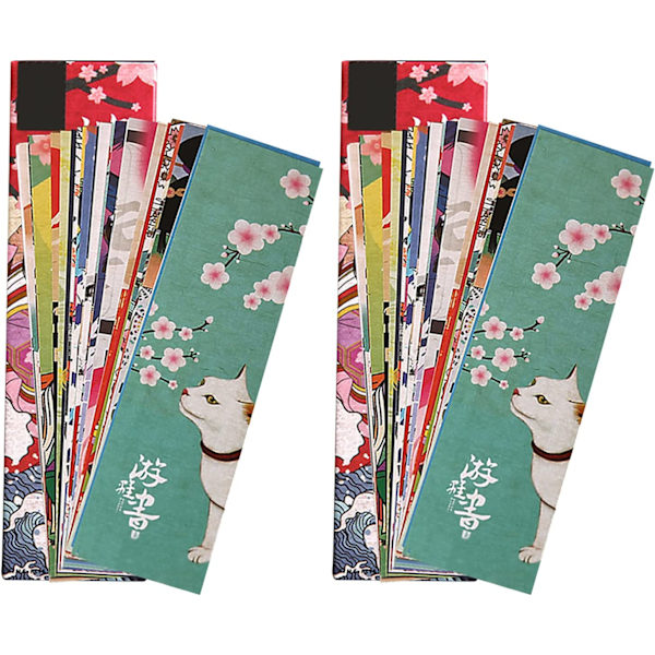60 ark papirbokmerke, japansk vintage bokmerke i bok-stil M