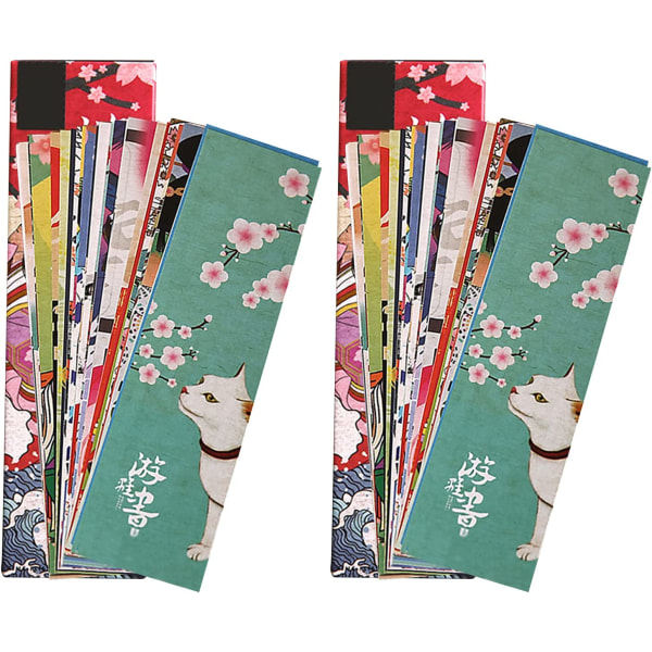 60 ark papper bokmärke, japansk vintage bokmärke bok stil M