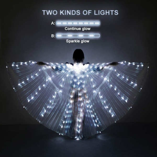 LED-vatsatanssi Isis Wings -vatsatanssi valoisa enkelitanssi