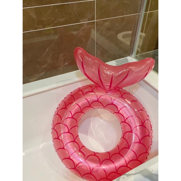 Sjöjungfru boj, PVC uppblåsbar simring, sjöjungfruformad pool F