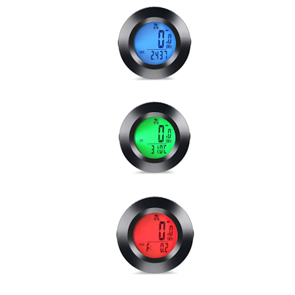 Vandtæt trådløs speedometer med 3-farvet baggrundsbelysning
