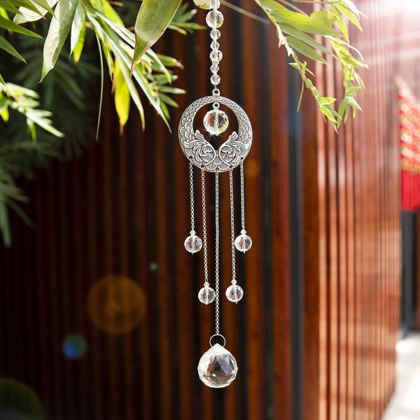 Angel Wings Charm Crystal Suncatcher Ornament for Window Garden