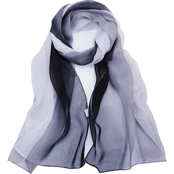 Soft Gradient Color Women's Scarf 175 * 75cm | (Black) - Women's