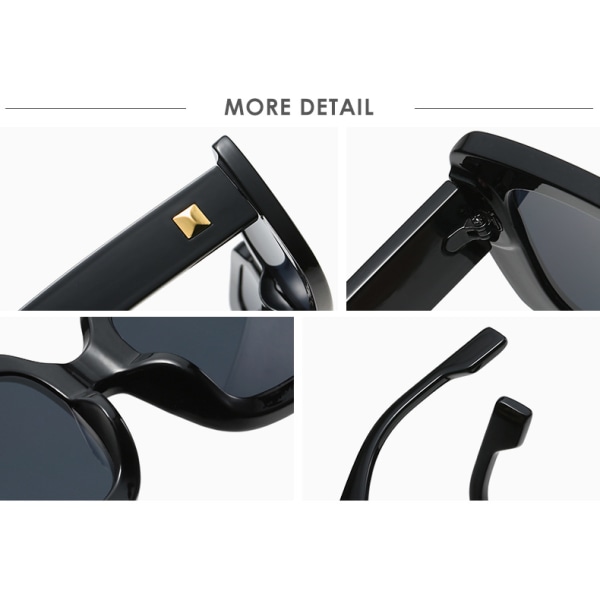 Blågrøn- Oversized Damesolbriller UV400 Fashion og Classic Big F