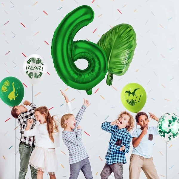 Dinon 6. syntymäpäivä ilmapallot, lasten syntymäpäiväkoristeet 6. syntymäpäivä