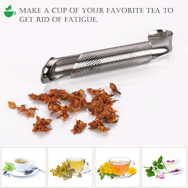 Te-si, 2 stk. rustfrit stål te-infusere rustfrit stål rør