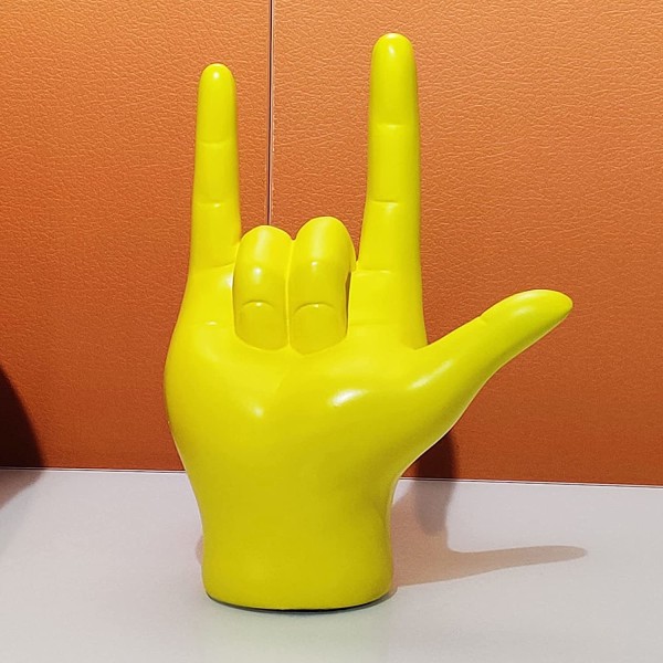 i Love You Finger Gesture Statue, Rock on Hand Sculpture for