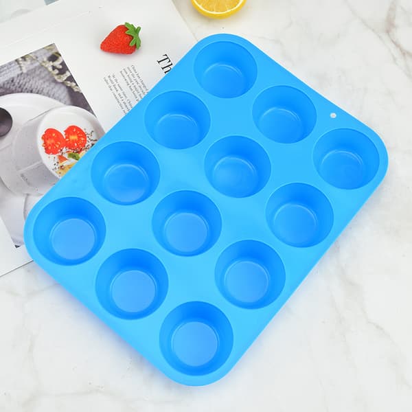12 hull silikon kakeform, non-stick marfin cupcake bakeform