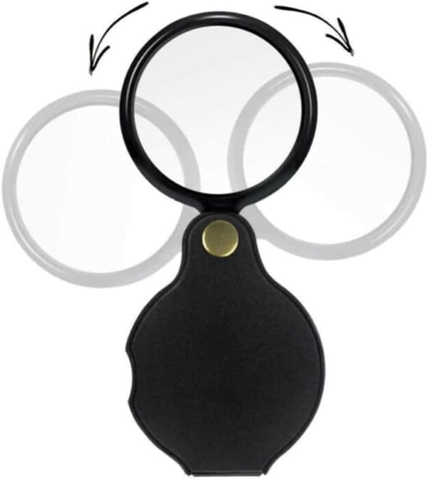 Lommelykt, 50mm 10X Mini sammenleggbar lupe med roterende