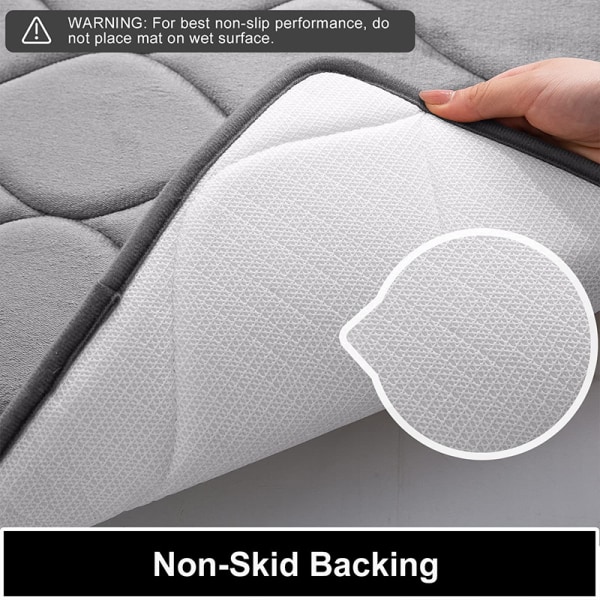 Badeværelsesmåtter i memory foam, ultra bløde & skridsikre bademåtter, vand