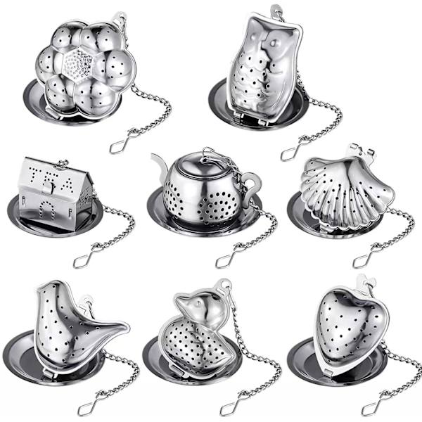 8 stk. teinfuser 8/20 rustfrit stål dyreformet mad, urte